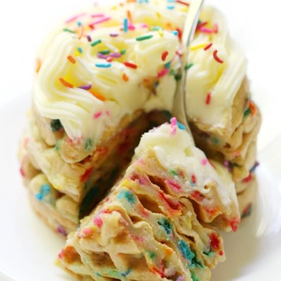 GF/V Funfetti Waffle Cake