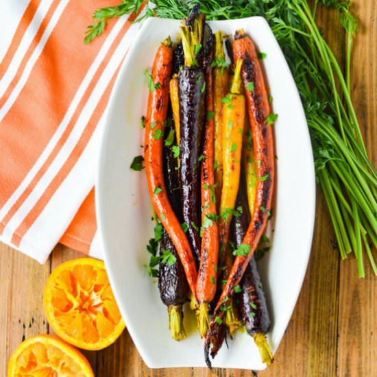 Roasted Candied Rainbow Carrots