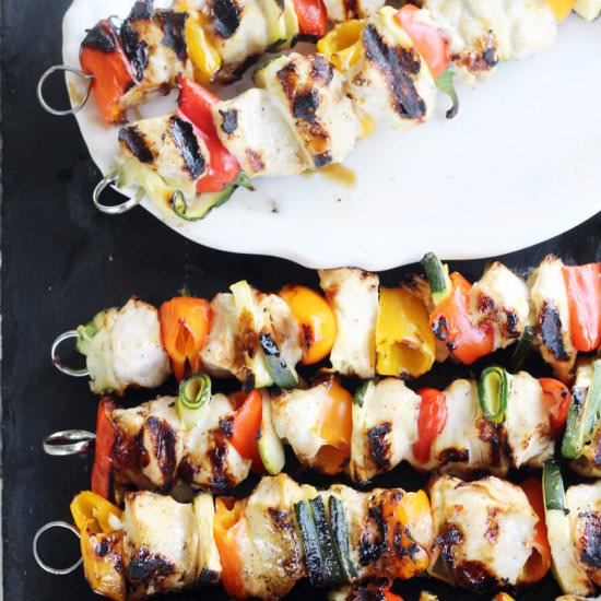 Grilled Marinated Chicken Skewers