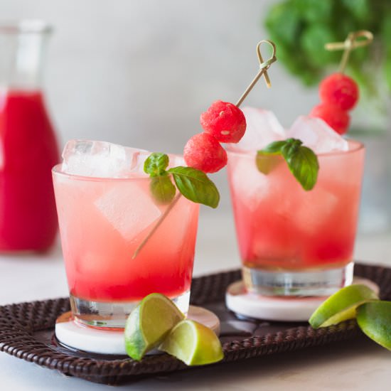 Watermelon Basil Cocktail