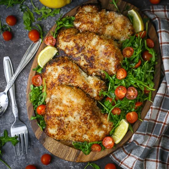 Pork Milanese with Arugula