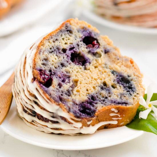 Healthy Blueberry Almond Bundt Cake