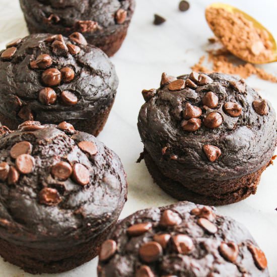 Double Chocolate Banana Muffins