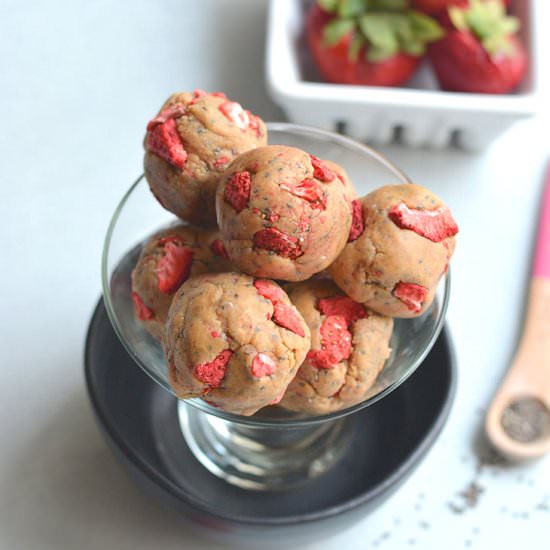 Chia Strawberry Shortcake Bites