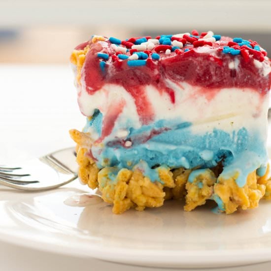 Red White & Blue Ice Cream Cake