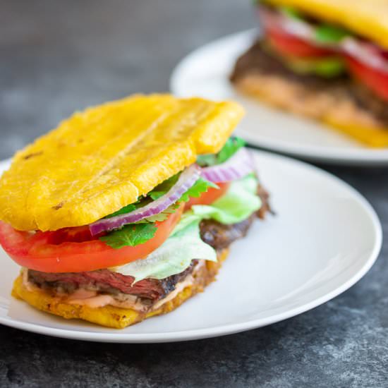 Jibarito (Fried Plantain Sandwich)