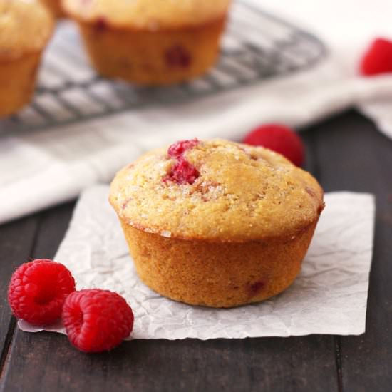Raspberry Lemon Corn Muffins