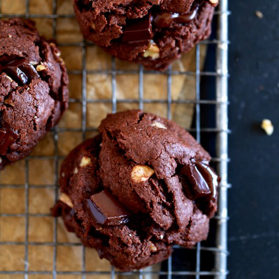 Chocolate Walnut Brownie Cookies