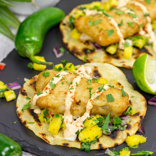 Fish Tostadas with Pineapple Salsa