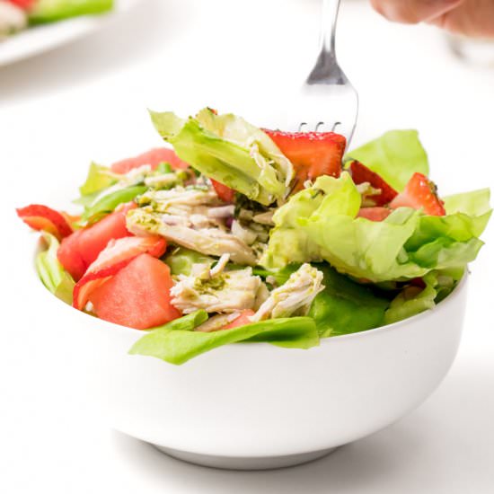 Strawberry-watermelon chicken salad
