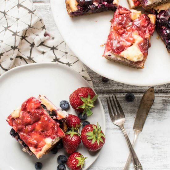 Red, White and Blue Cheesecake Bars