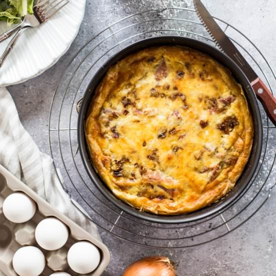 Caramelized Onion Prosciutto Quiche