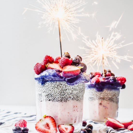 Triple Berry Chia Pudding Parfaits