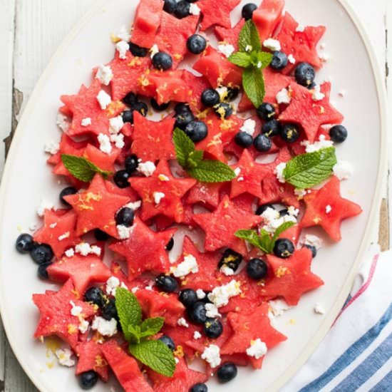 Red White & Blue Watermelon Salad