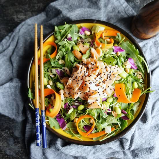 Arugula Salad with Sesame Salmon