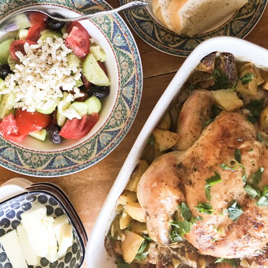 Greek Roast Chicken and Potatoes