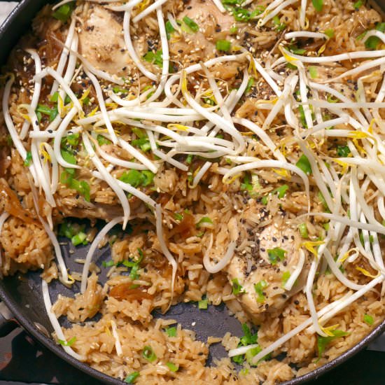 Filipino Adobo chicken and rice