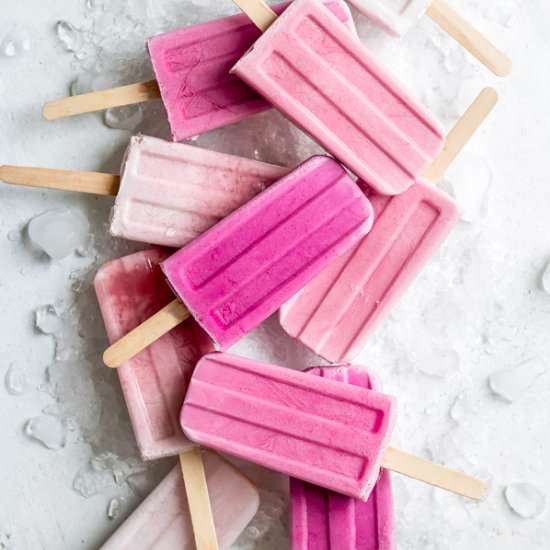 Raspberry coconut creamsicles