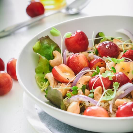 Honey Quinoa, Cherries + Cashews