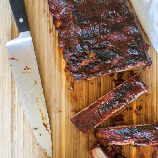 Ribs with Coffee Molasses BBQ Sauce