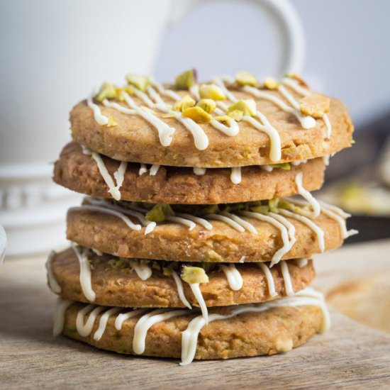 Pistachio and White Chocolate Shortbread
