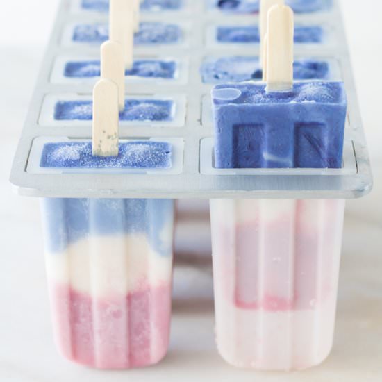 Red, White and Blue Popsicles