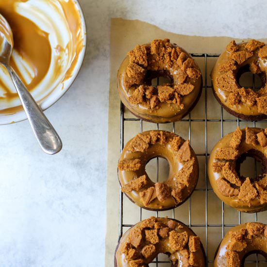 Vegan Coffee Biscoff Baked Dougnuts