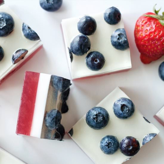 Red, White, & Blueberry Jello Shots