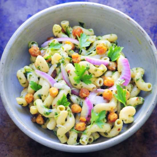Spicy Chimichurri Chickpea Pasta