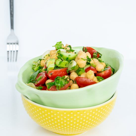 Chickpea Salad Tomatoes & Cumber
