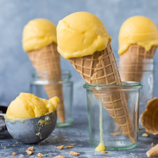 Vegan Mango Lassi Sorbet