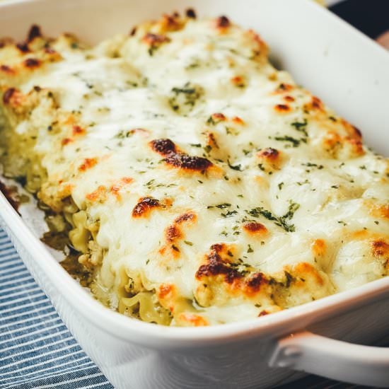 Creamy Chicken Pesto Lasagna Rolls