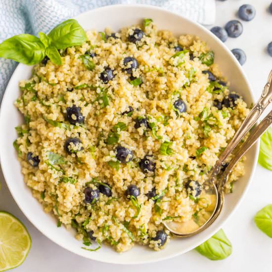 Blueberry basil quinoa salad