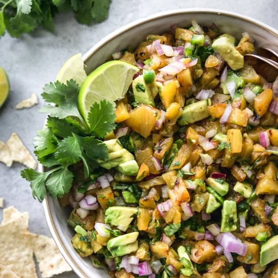 Grilled Pineapple Avocado Salsa