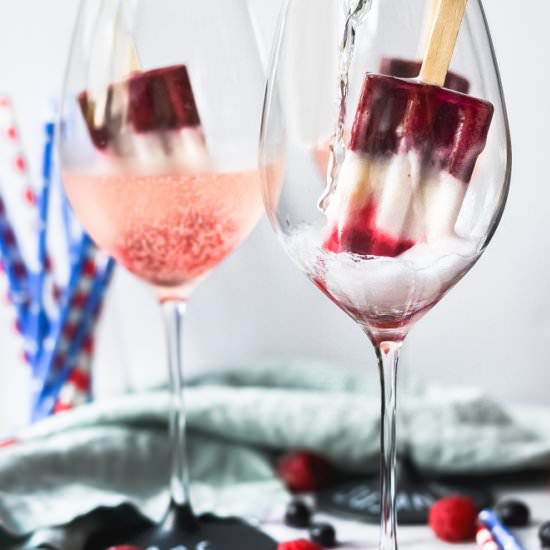 Red, white & blue prosecco pops