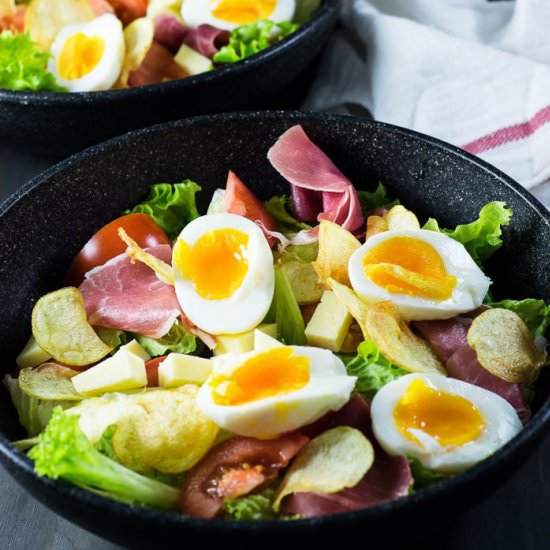 Parma Ham, Egg and Potato Salad