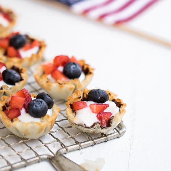 Chocolate Ricotta Mini Fruit Shells