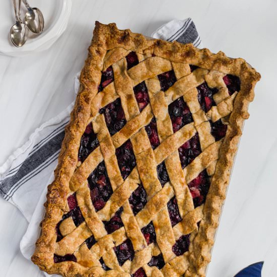 triple berry spelt slab pie
