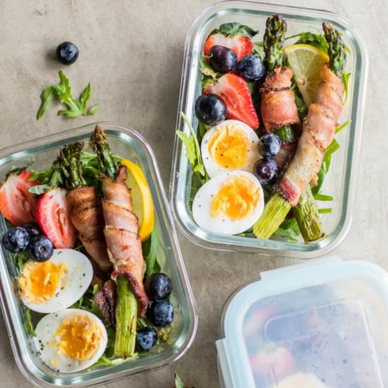Keto Bacon Wrapped Asparagus Bowls