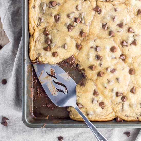 Warm Chocolate Chip Cookie Bar