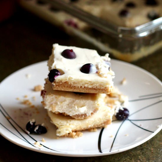 Light Blueberry Cheesecake Bars