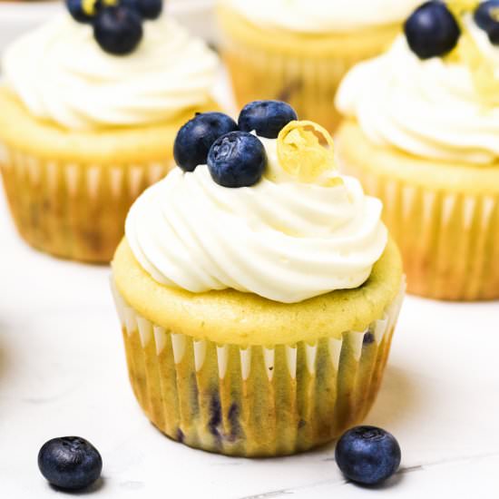 Gluten Free Lemon Blueberry Cupcake