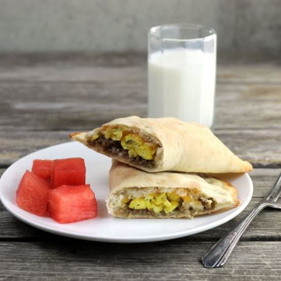Egg Sausage Breakfast Calzones