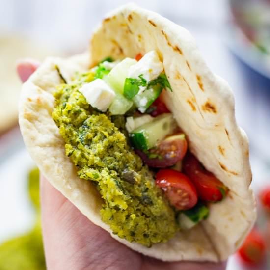 Lighter Herby Baked Falafel