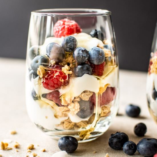 Red, White, and Blue Yogurt Parfait
