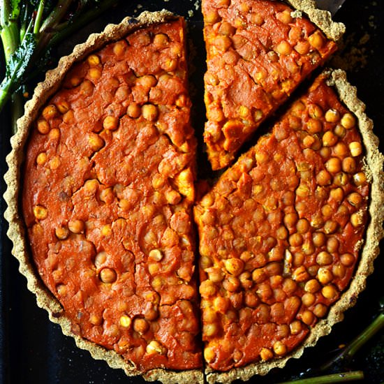 Curry Sweet Potato & Chickpea Tart