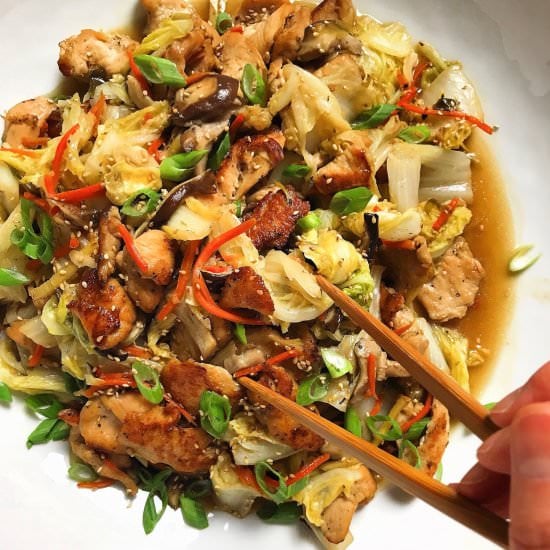 Paleo Chicken Cabbage Stir-Fry
