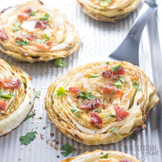 CABBAGE STEAKS WITH BACON