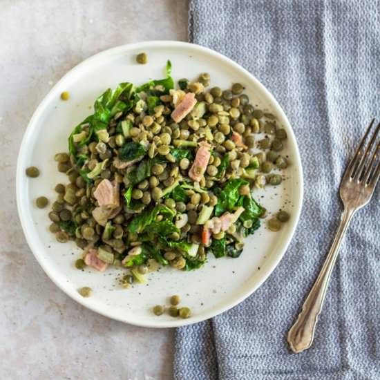 Green Lentil & Bacon Salad