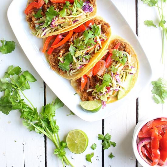 Vegan Tacos with Quinoa and Lentils